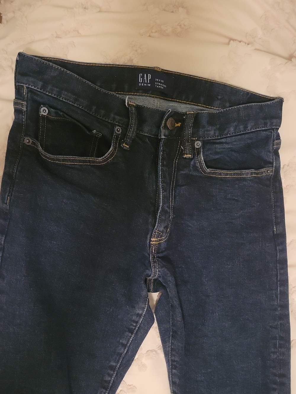 GAP Men's Straight Taper Dark Blue Jeans